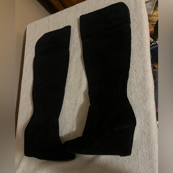 Chocolate Blu Duffy Wedge Black Boots Sz 9 1/2 - Picture 2 of 8